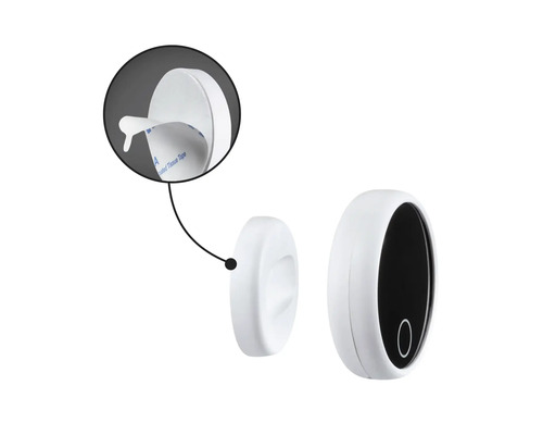 Smart dörrstopp med självhäftande yta för montering