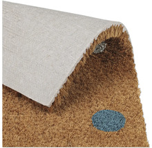 Kokosmatta med prickmönster och textilbaksida