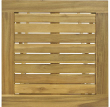 Detaljvy av en bordsskiva av trälameller