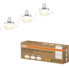 Osram 3-pack infällda spotlights Essential, inklusive Osram LED 2,6 watt GU10