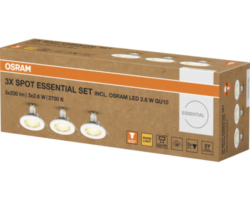 Osram 3-pack Spot Essential Set i produktförpackning