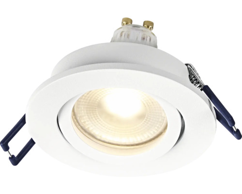 Vit infälld taklampa med ljuskälla