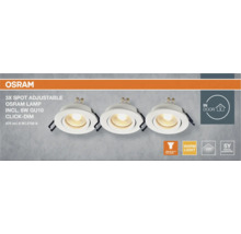 Osram 3-pack justerbara spotlights med 6-watts GU10-lampa för inomhusbruk