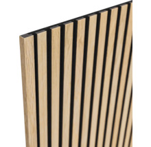 Akustikpanel av träribbor för vägg- och takbeklädnad