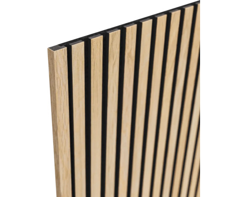 Akustikpanel av träribbor för vägg- och takbeklädnad