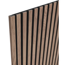 Akustikpanel med trälameller för vägg- och takbeklädnad