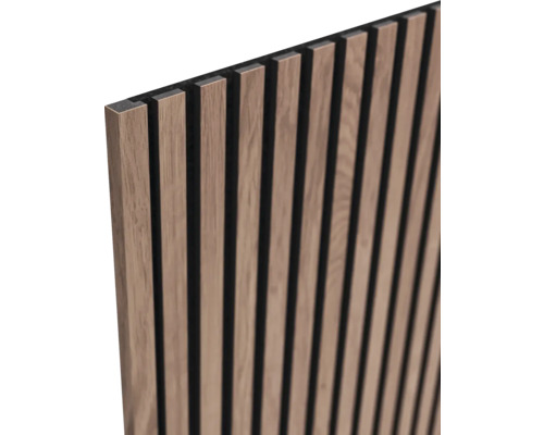 Akustikpanel med trälameller för vägg- och takbeklädnad