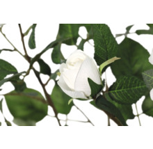 Konstgjord rosblomma med blad