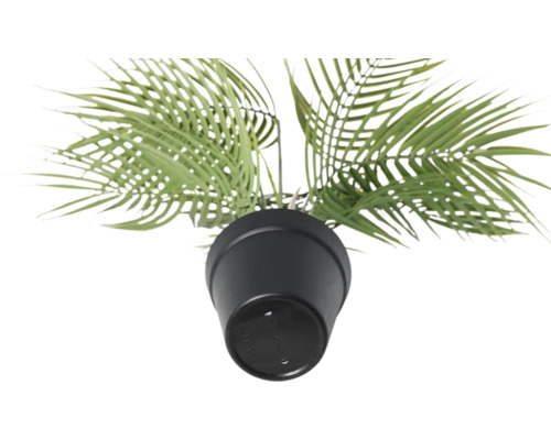 Konstgjord växt i kruka, detaljvy uppifrån