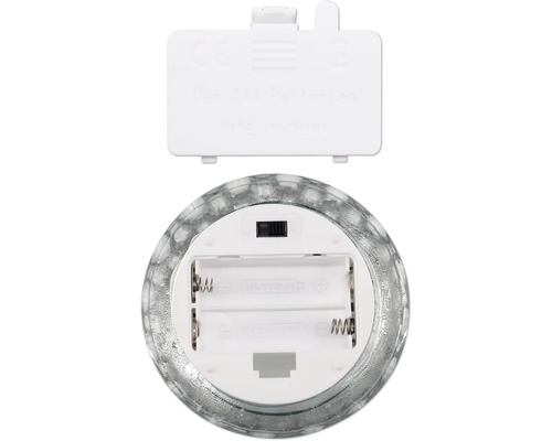 Batterifack på en LED-dekorationskula