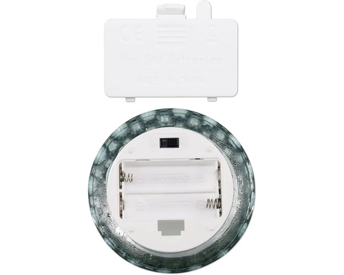 Batterifack på en dekorativ lampa med strömbrytare