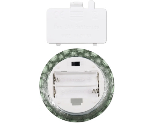 Batterifack för LED-dekorationskula med plats för två batterier