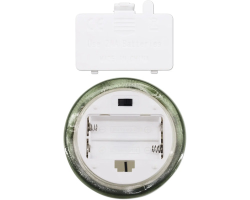 Batterifack för en lampa med öppet batterilucka