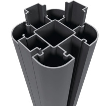 Aluminiumstaketstolpe i tvärsnitt