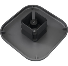 Grå monteringsplatta med skruvar