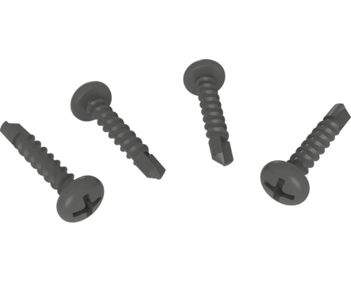 Fyra skruvar med försänkt huvud