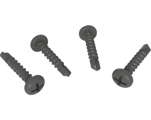 Fyra skruvar med försänkt huvud