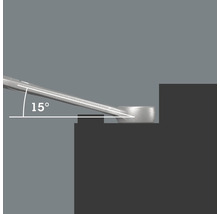 Illustration av en ringnyckel med en vinkel på 15 grader