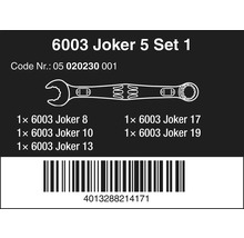 6003 Joker ringnyckelset med produktkod, streckkod och storleksinformation.