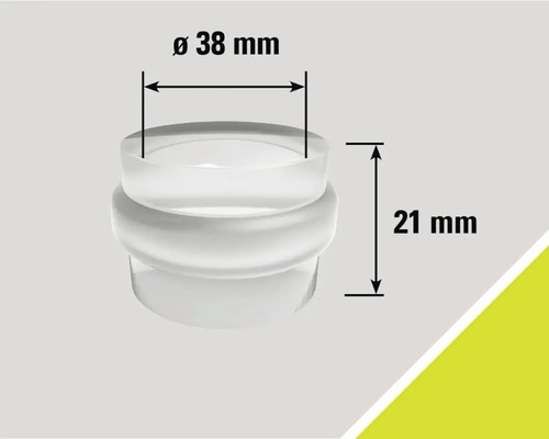 Möbelbenspropp med måtten diameter 38 millimeter och 21 millimeter höjd