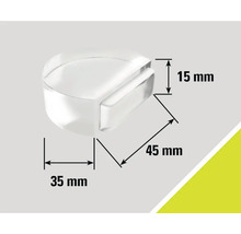 Dörrstopp i akrylglas med mått