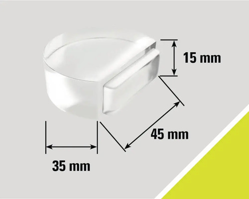 Dörrstopp i akrylglas med mått