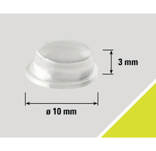 Buffert med måtten 3 mm höjd och 10 mm diameter