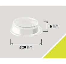Möbelglidare, diameter 20 millimeter, höjd 6 millimeter