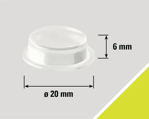 Möbelglidare, diameter 20 millimeter, höjd 6 millimeter