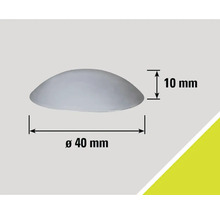 Halvsfärisk möbelknopp, diameter 40 millimeter
