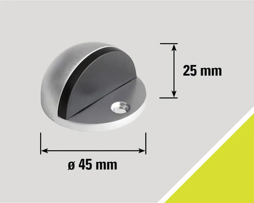Dörrstopp av metall, diameter 45 millimeter, höjd 25 millimeter