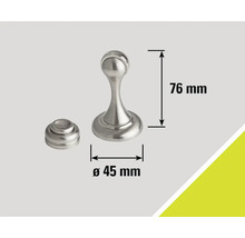 Dörrstopp i metall med måtten 76 mm höjd och 45 mm diameter