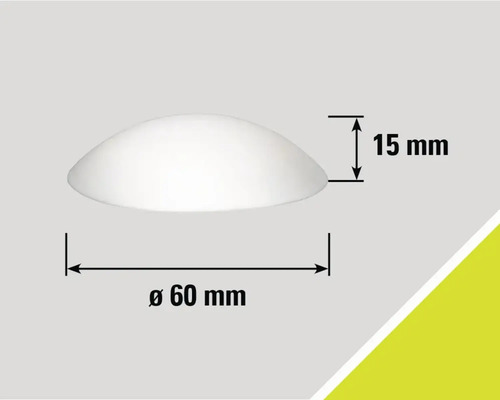 Bild med måttangivelser: diameter 60 mm, höjd 15 mm