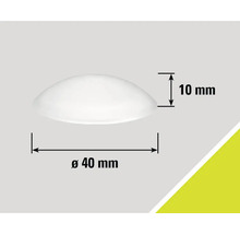 Halvklotformigt skydd med en diameter på 40 mm och en höjd på 10 mm