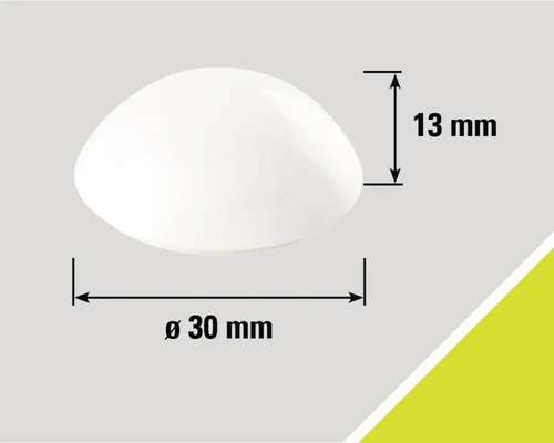 Halvklot, diameter 30 millimeter, höjd 13 millimeter