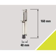 Dörrstopp av metall med måtten 160 mm höjd och 40 mm bredd