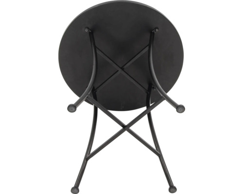 Trädgårdsbord med rund bordsskiva och metallram