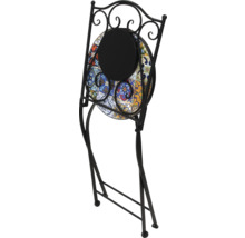 Hopfällt sidobord i metall med mosaikplatta