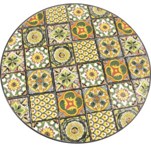 Rund bordsskiva med kakelmönster