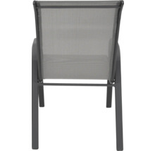 Trädgårdsstol med textilklädsel, bakifrån