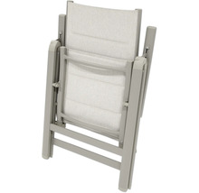 Fällbar trädgårdsstol med aluminiumram och textilklädsel