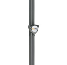SOLUNA logotyp på en utomhuslampa