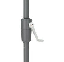 Delvis vy av ett parasollstativ med Soluna vevmekanism