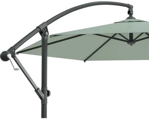 Detaljvy av ett parasoll med vevmekanism