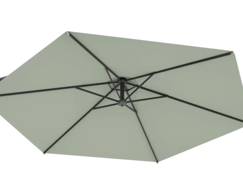 Underifrån av ett kvadratiskt parasoll med stag