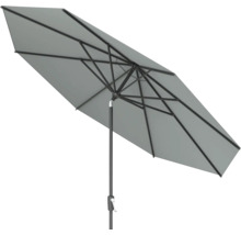 Grått rektangulärt parasoll med vevmekanism
