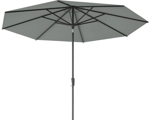 Grått parasoll med mittstång för trädgården