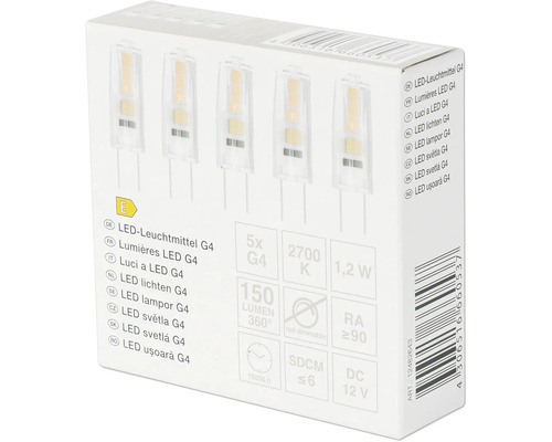 Förpackning LED-lampor G4, 5 stycken