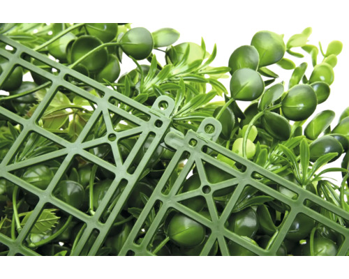 Konstgräspanel med blad och plastgaller