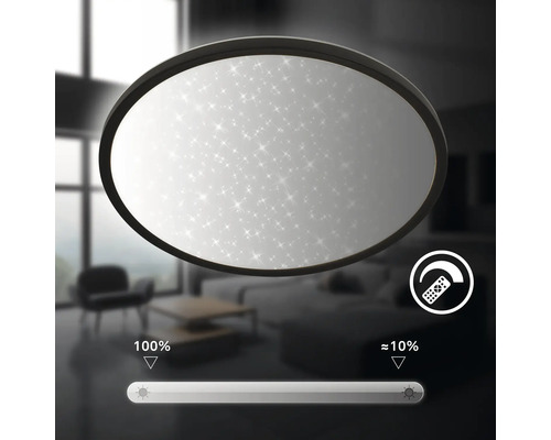 Oval taklampa med stjärnmönster och dimfunktion